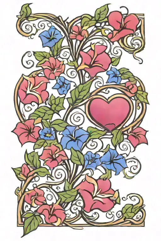 Morning Glory Vine With Heart Leaves