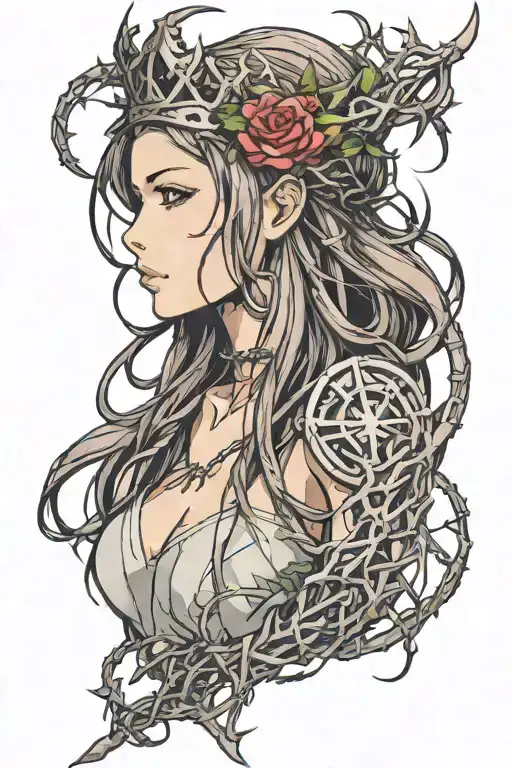 Female With Crown Of Thorns