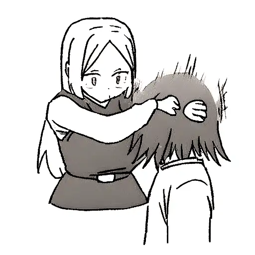 A Girl And A Big Cat Press Their Foreheads Against Each Other