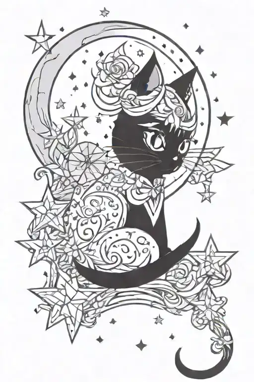 Cat Moon Stars