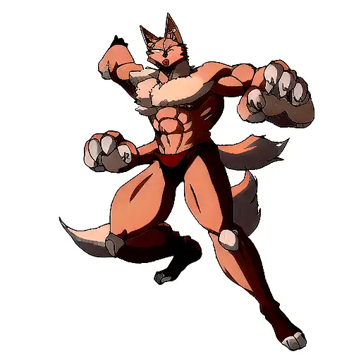 Fox With Muscular Humen Hands