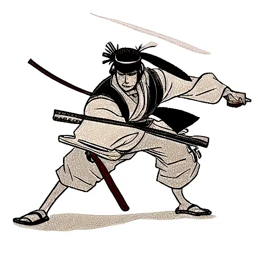 Samurai Smoking A Joint