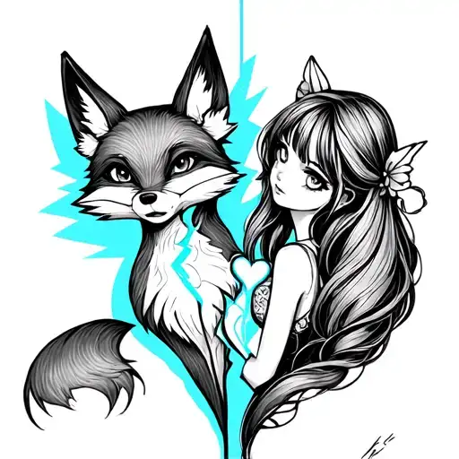 Fox Girl Stitching Together A Broken Heart