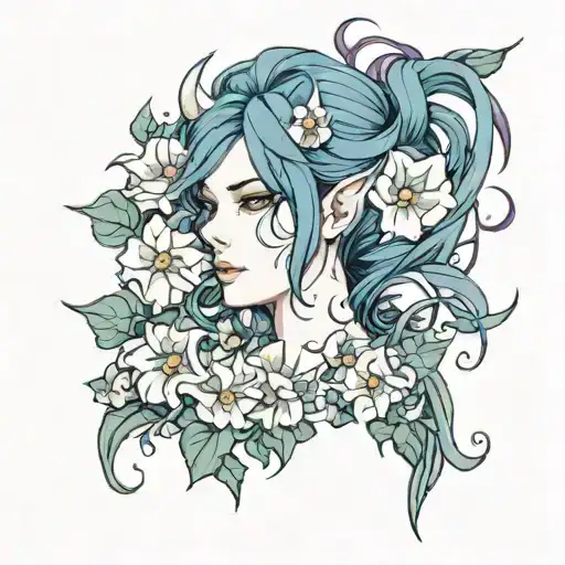 Feminine Demon In Morning Glory