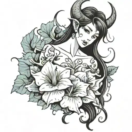 Feminine Demon In Morning Glory