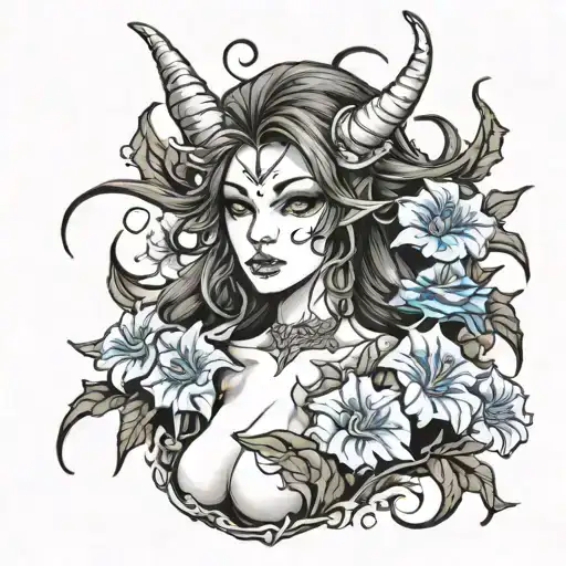 Feminine Demon In Morning Glory