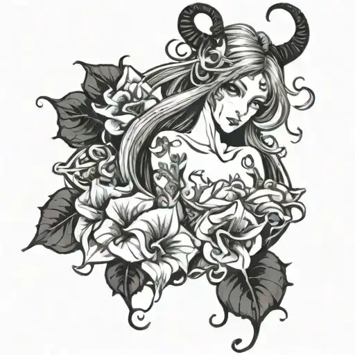 Feminine Demon In Morning Glory