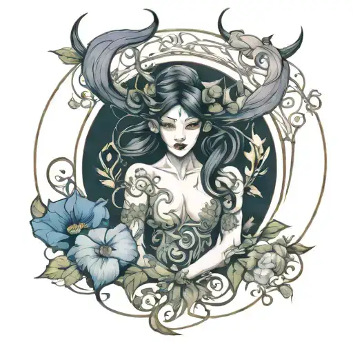 Feminine Demon In Morning Glory