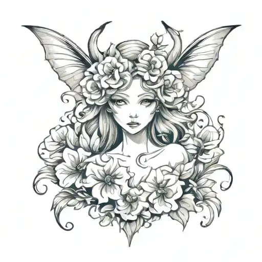 Feminine Demon In Morning Glory