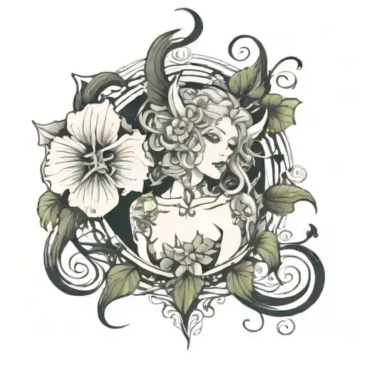 Feminine Demon In Morning Glory