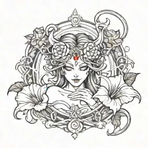 Feminine Demon In Morning Glory