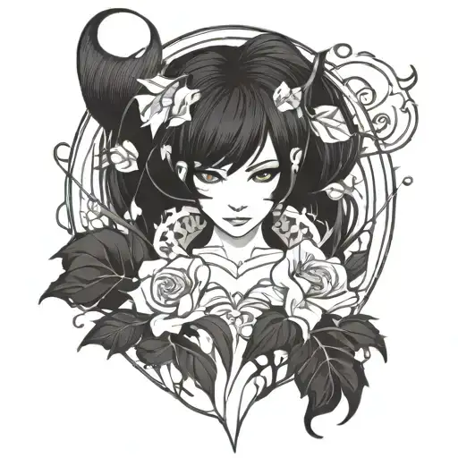 Feminine Demon In Morning Glory