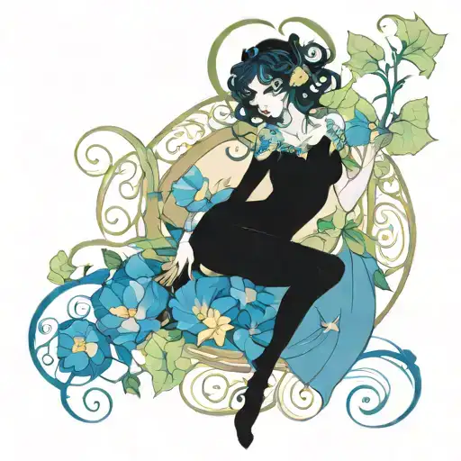 Feminine Demon In Morning Glory