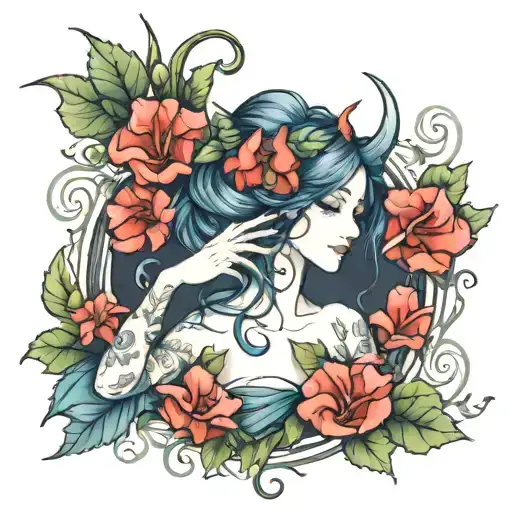 Feminine Demon In Morning Glory