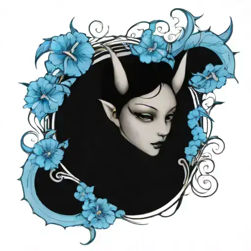 Feminine Demon In Morning Glory