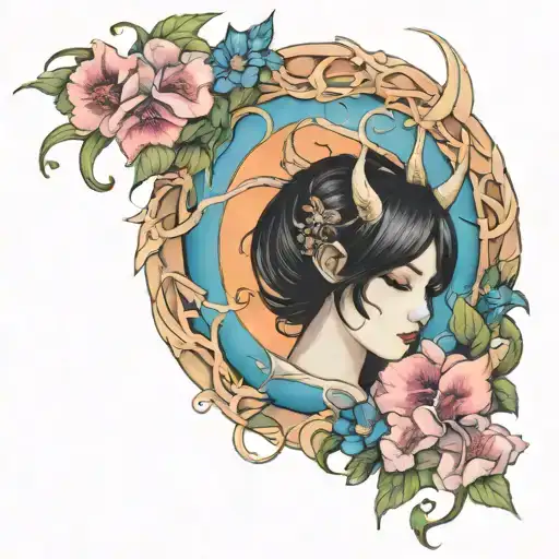 Feminine Demon In Morning Glory