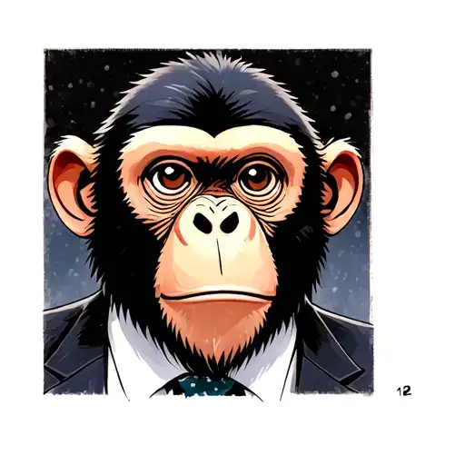 3X4 Photo Of A Monkey In A Suit