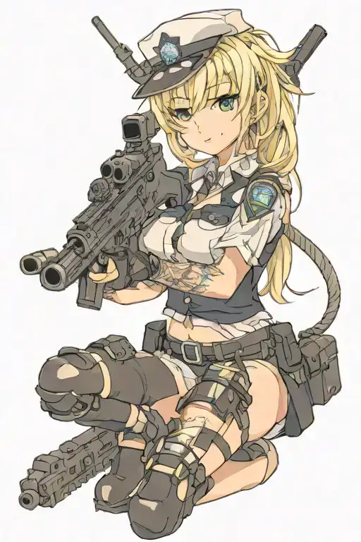 Big Titted Anime Police Girl With A Bazooka