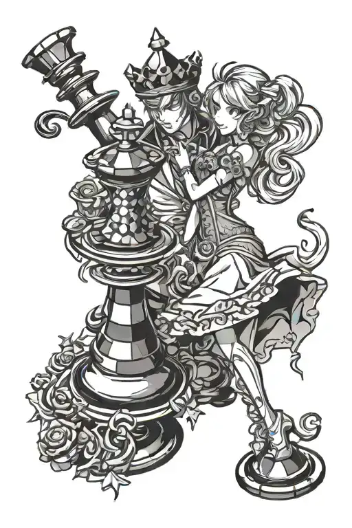 Couples Halloween Chess Piece