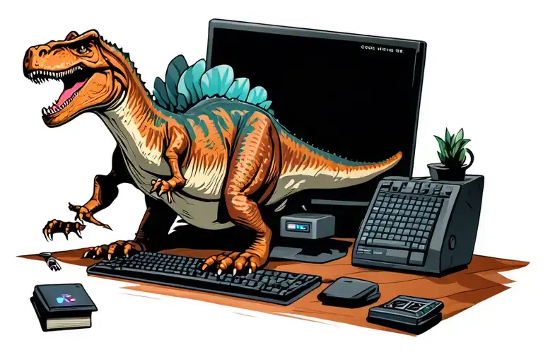 Dinosaur Using Computer