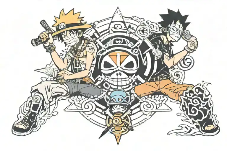 One Piece X Naruto Related Tatto