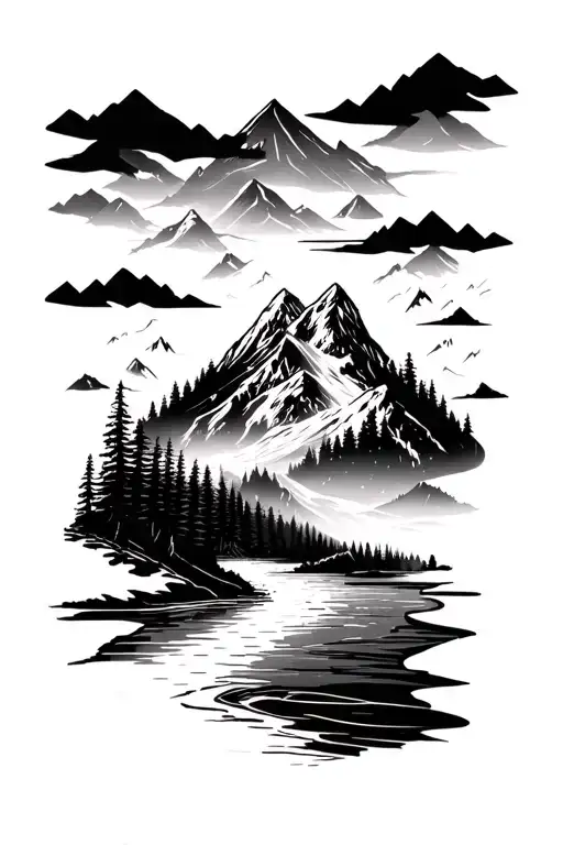 Forrest Mountain And River