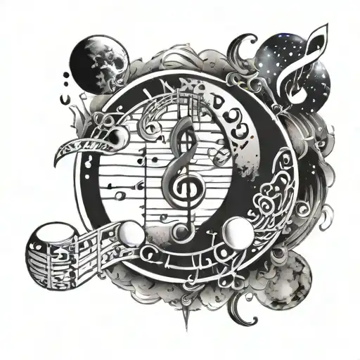 Moon Phases Forming Musical Notes