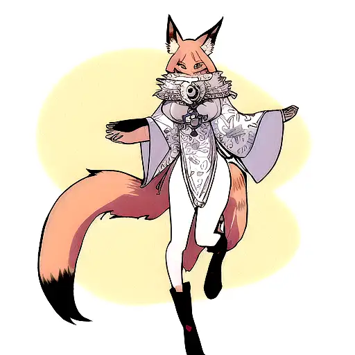 A Fox Adorned With Intricate Magical Runes