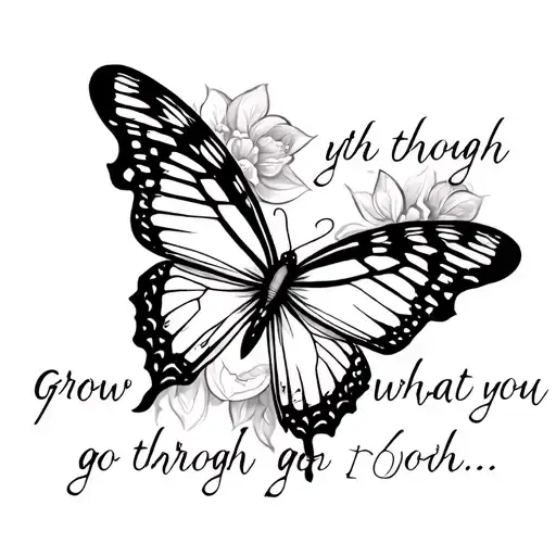 Butterfly With The Quote Grow Through What You Go Through