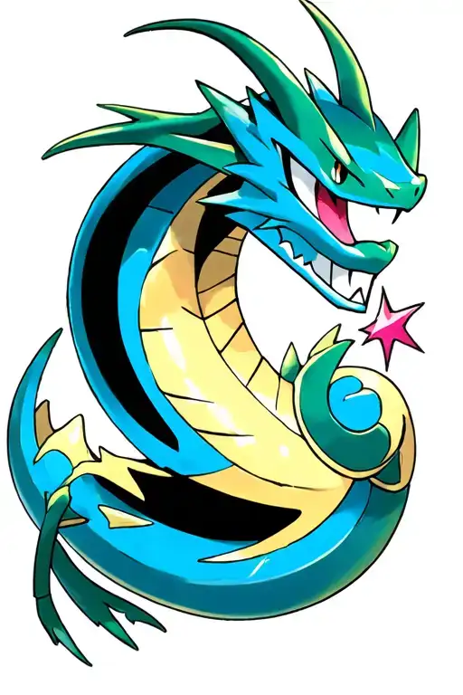 Mega Rayquaza Shiny Moon And Blue