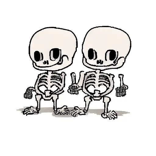 2 Skeleton Friends Cheers Ing