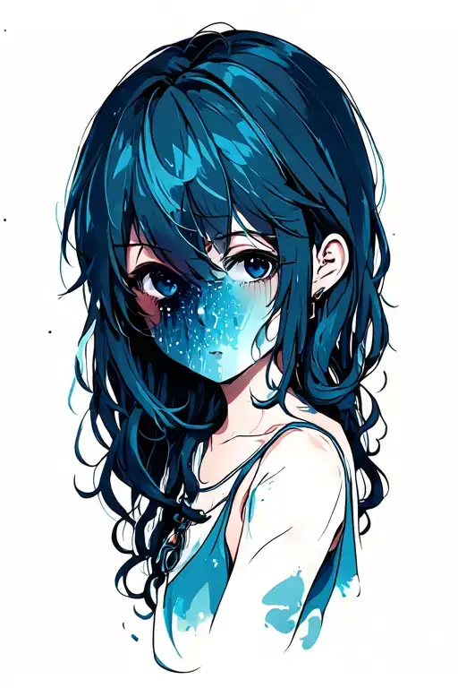 Anime Style Tattoo Describing Passion To Care Love Sadness And Kindness Anger And Sadness