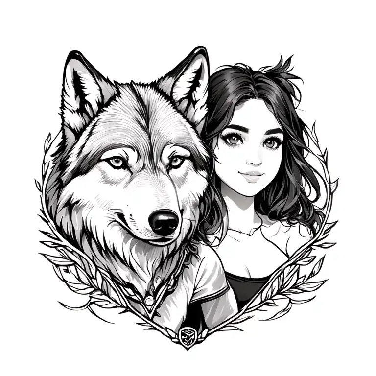 David And Lucy Martinez With A Wolf Frame