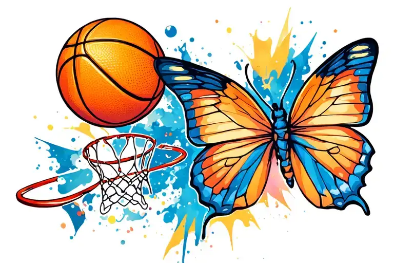 Basketball And Butterfly And Space And Capabara