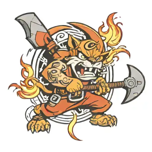 Taz Whirl Wind Holding Fire Pick Axe