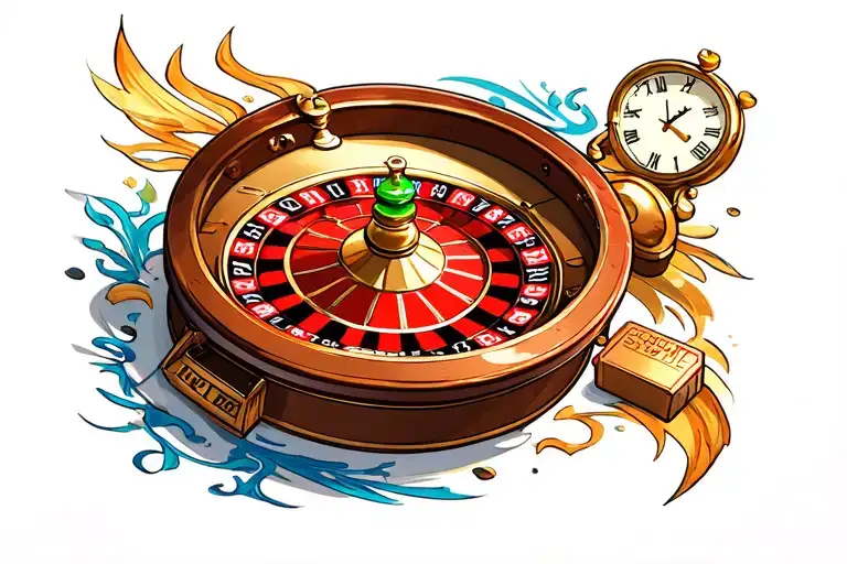 Roulette Wheel And Clock