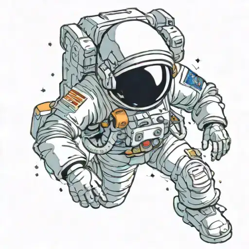 Astronaut Diving In Deep Space