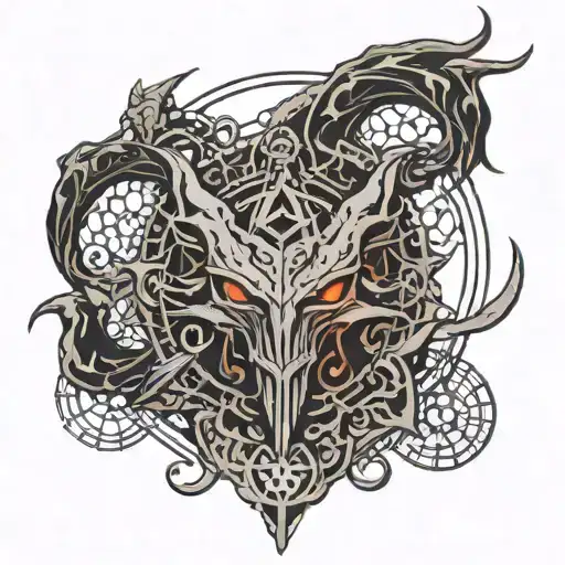 A Dark And Mysterious Design Featuring A Symbolic Representation Of Satanic Practices