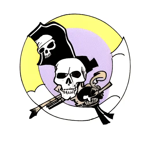 Pirate Skull With A Moon