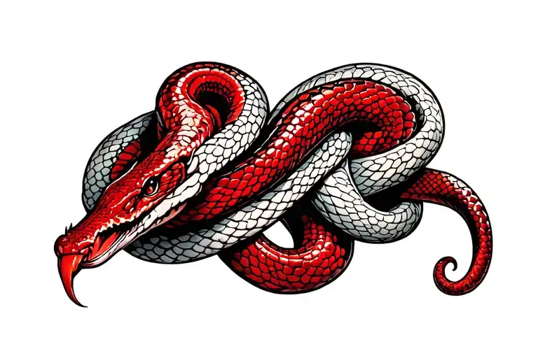 Red Snake Outline Wrapped Loosely