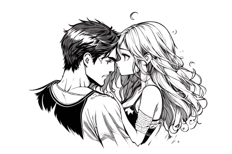 Father And Back Girl