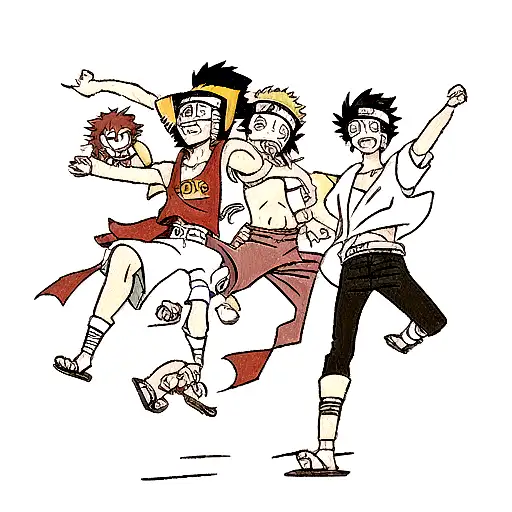 Naruto Duowith Monkey D Luffy Combination With Their Names