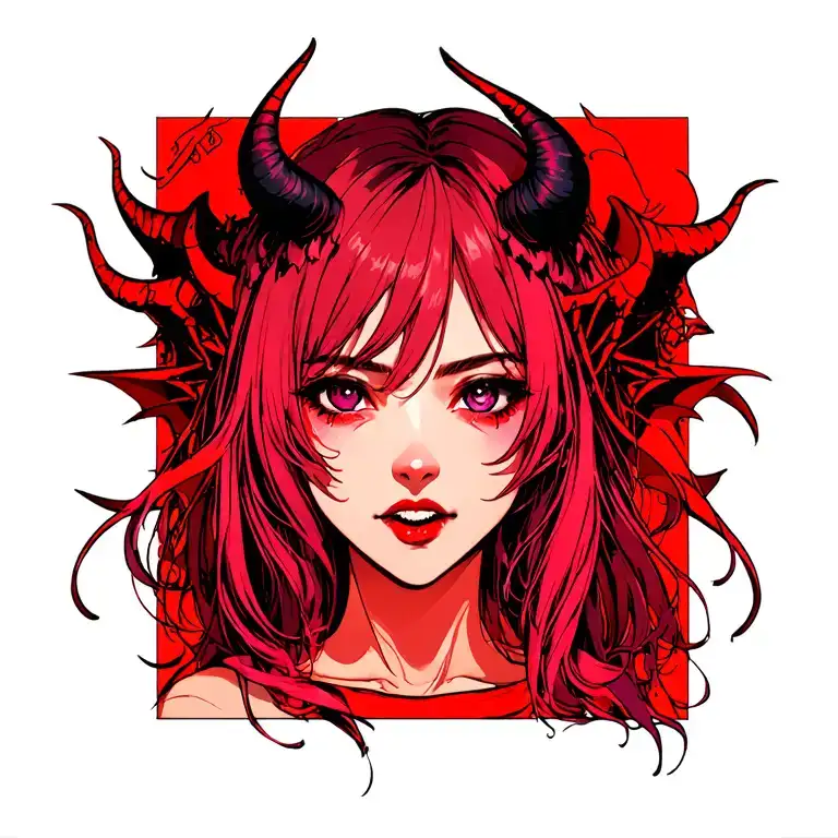 Girl Demon Face