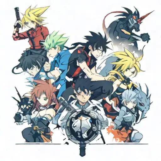 A Group Of Anime Characters From Different Games Coming Together To Defeat A Common Enemy