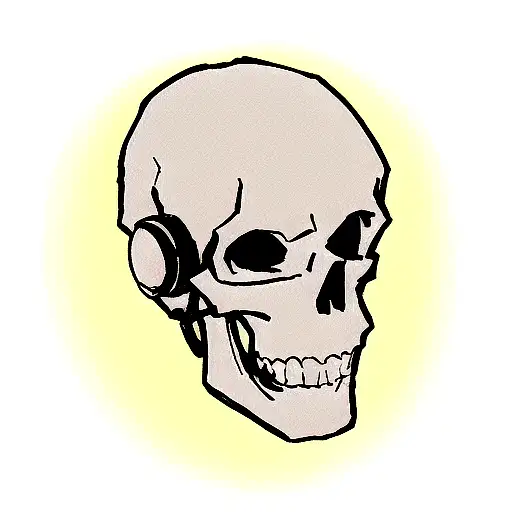 Skull Playing Music