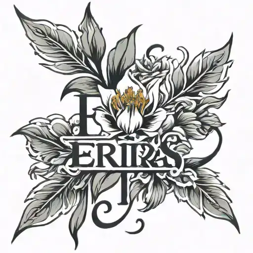 Erika With Tulips Arabic Writing