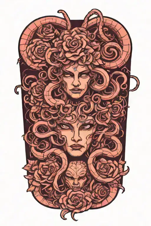 Medusa Head Snakes And Roses