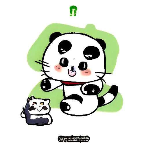 A Panda And A Dinosaur And A Cat
