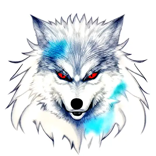 Wolf With Blood Angry And Blue