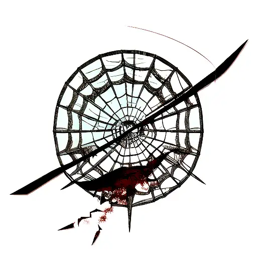 Broken Scythe With Spider Webs